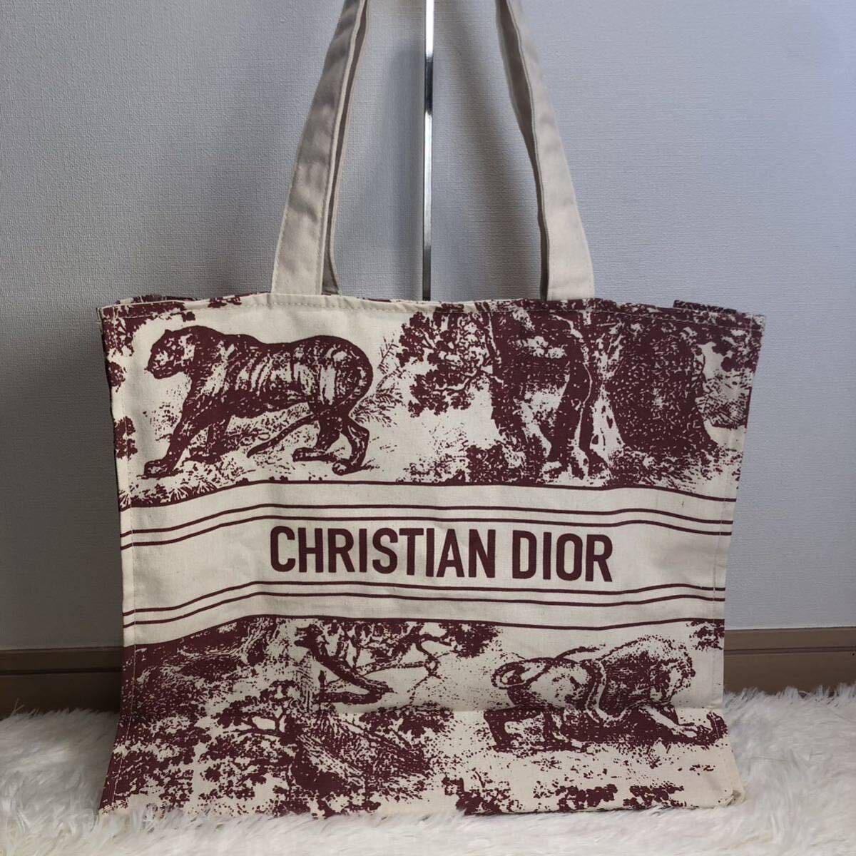 1円 希少色 Christian Dior クリスチャンディオールトートバック キャンバス グレー系 トワル ドゥ ジュイ エンブロイダリー ミディアム の画像1