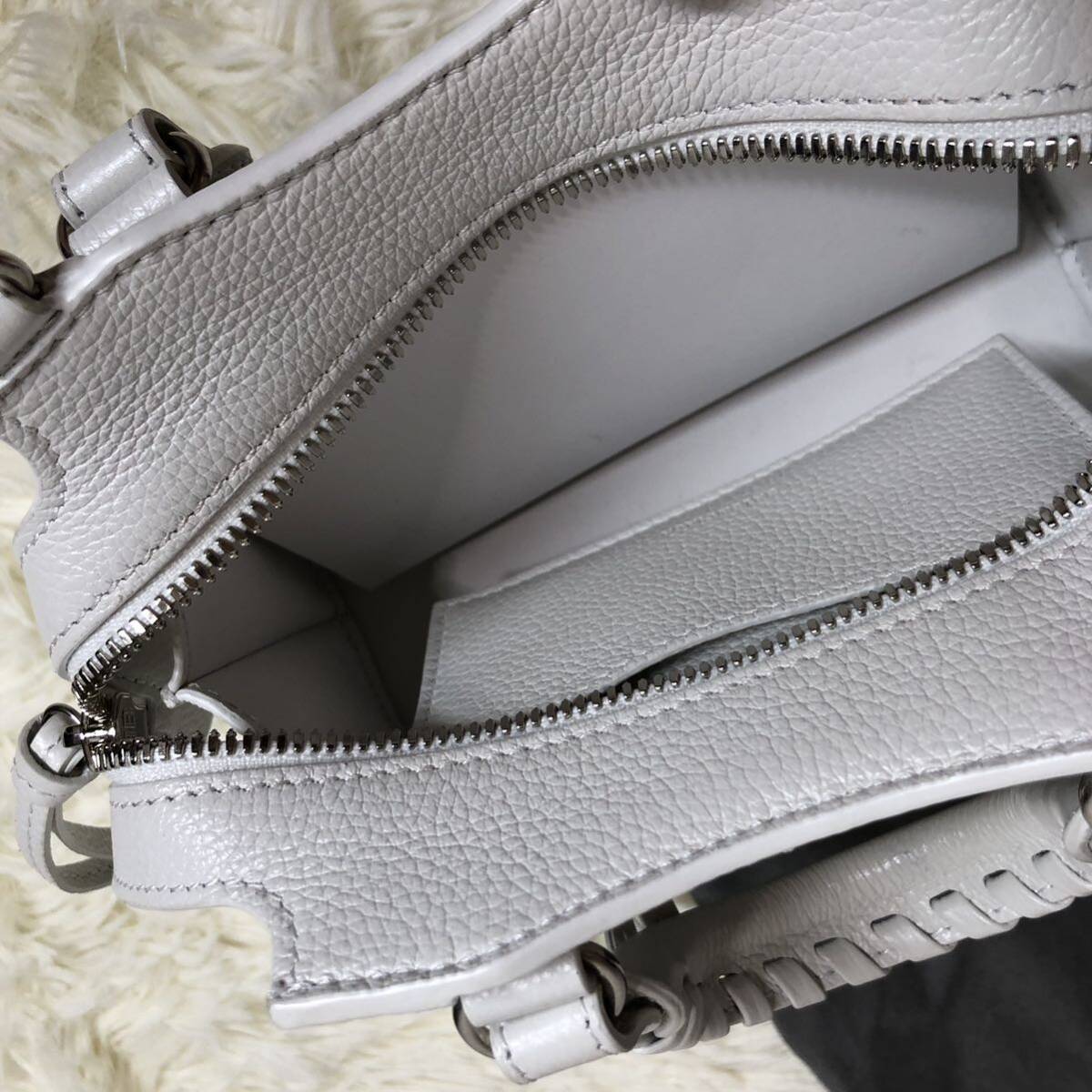  as good as new Balenciaga bag lady's Neo Classic City Mini 2WAY handbag white group leather BALENCIAGA 638524