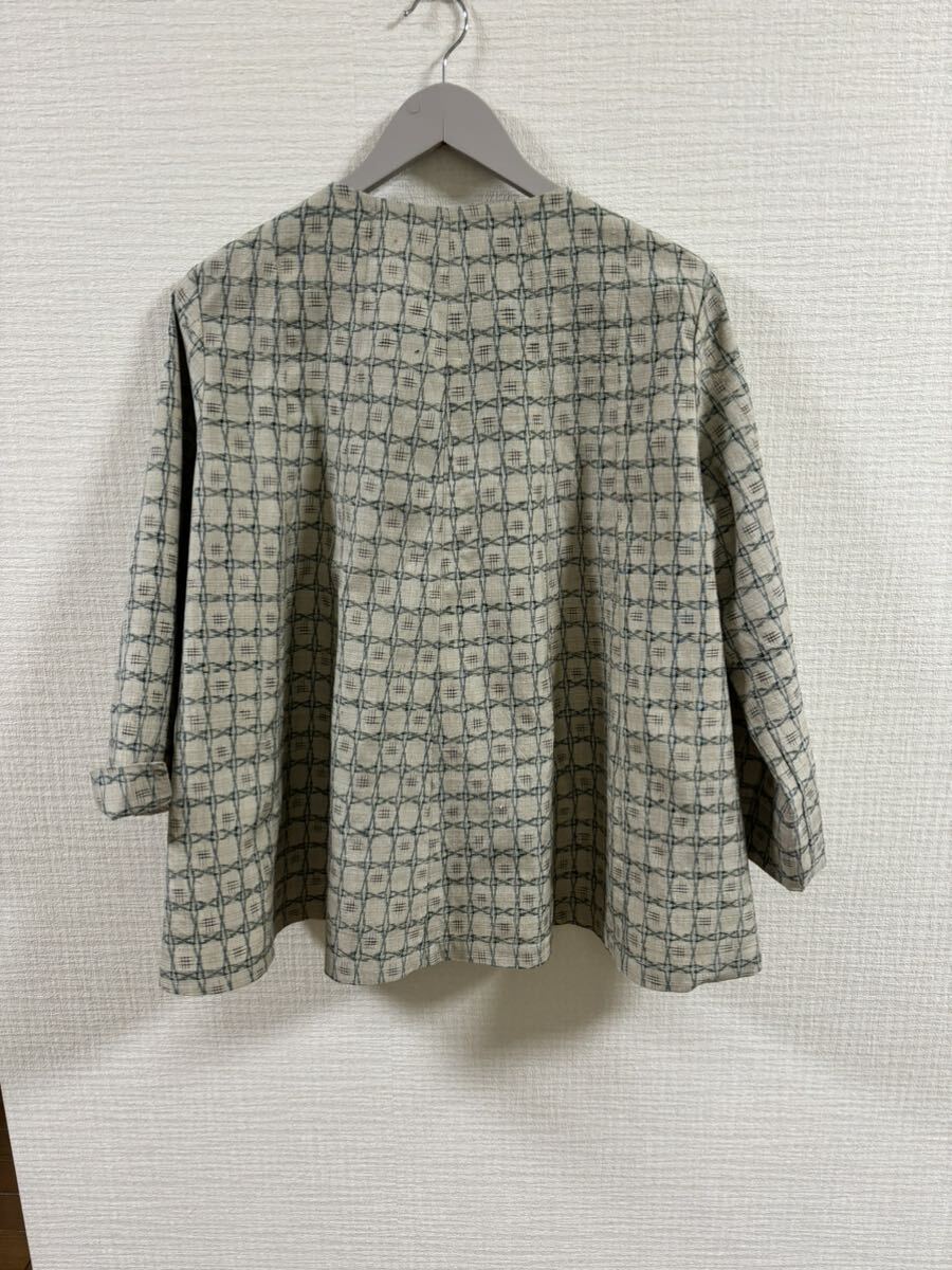 着物リメイク ソフトフレアージャケット 正絹 紬の画像4