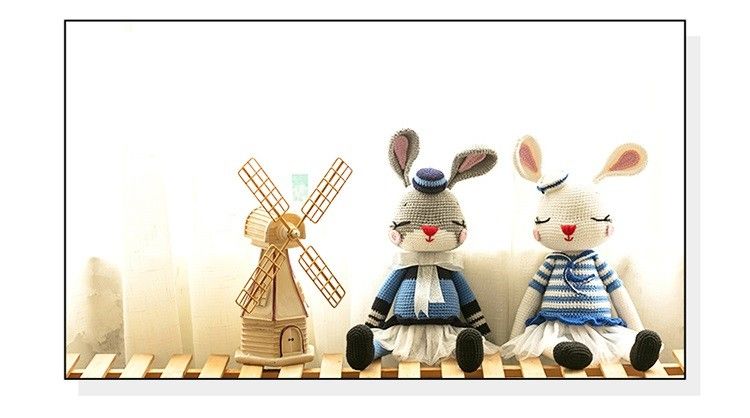 ハンドメイド　耳長いウサギ　おもちゃ　玩具　ベビー　発達　あみぐるみ　レシピ　作り方　手編み　手作り　癒し時間　お家時間　暖かい