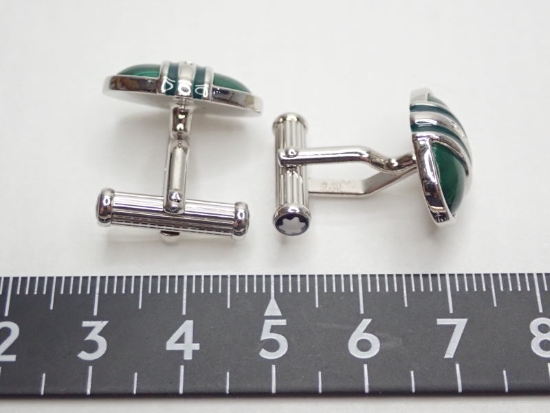 P465 カフス モンブラン MONTBLANC マラカイトデザイン シルバーカラー アクセサリー cuffsの画像7