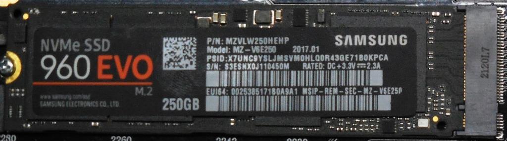 SAMSUNG 960 EVO 250GB (PCIe 3.0 NVME SSD) type2280の画像2