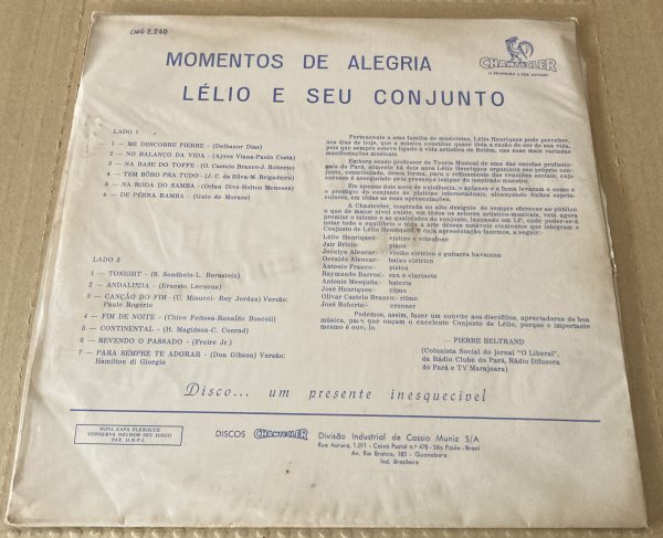 BRA盤63年オリジ！ブラジル北部ベレン発！軽やかで優雅な楽団系マイナージャズボサの好盤！Lelio e Seu Conjunto/Momentos de Alegriaの画像2