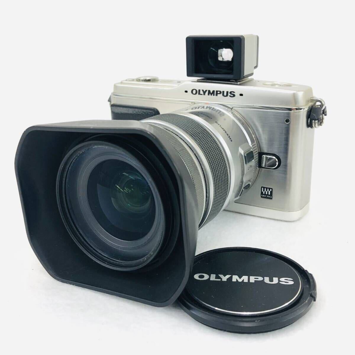 OLYMPUS PEN E-P1 VF-1 ミラーレス一眼＋レンズ 12-50mm 1:3.5-6.3 EZ ED 現状セット品 箱付き B3_画像2