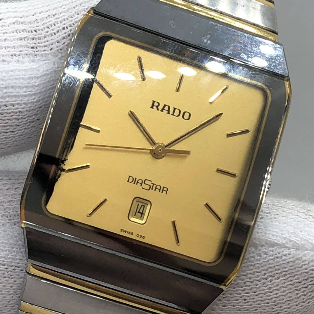 RADO ラドー QZ DIASTAR ダイヤスター 129.0266.3 デイト ゴールド文字盤 メンズ 不動 C5_画像9