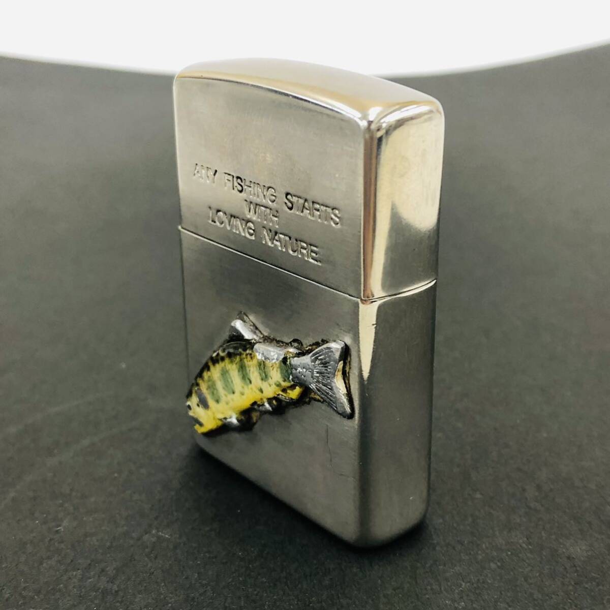 Zippo ジッポー ANY FISHING STARTS WITH LOVING NATURE 魚 フィッシュ 火花ok 現状品 C3