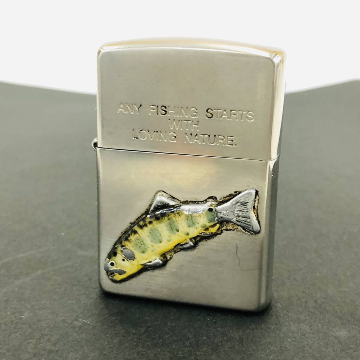 Zippo ジッポー ANY FISHING STARTS WITH LOVING NATURE 魚 フィッシュ 火花ok 現状品 C3