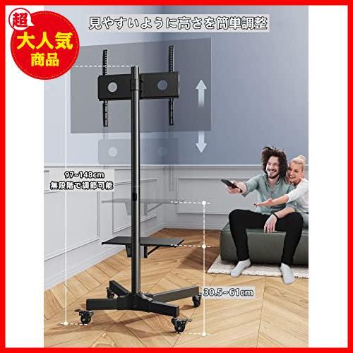 テレビスタンド テレビ台 キャスター付き 壁寄せ ハイタイプ tvスタンド tv stand 23~55型対応 VESA/横100～400mm/縦100～400mmの画像3