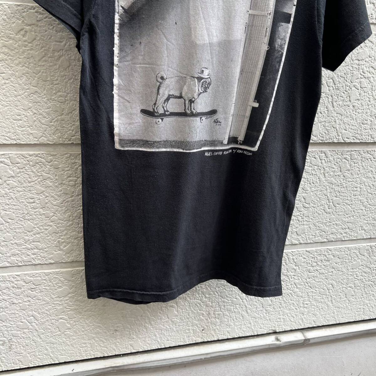 USED USA古着 アートプリント 半袖Tシャツ プリントTシャツ 犬 黒 ブラック Bay Island アメリカ古着 vintage ヴィンテージ S サイズ_画像6