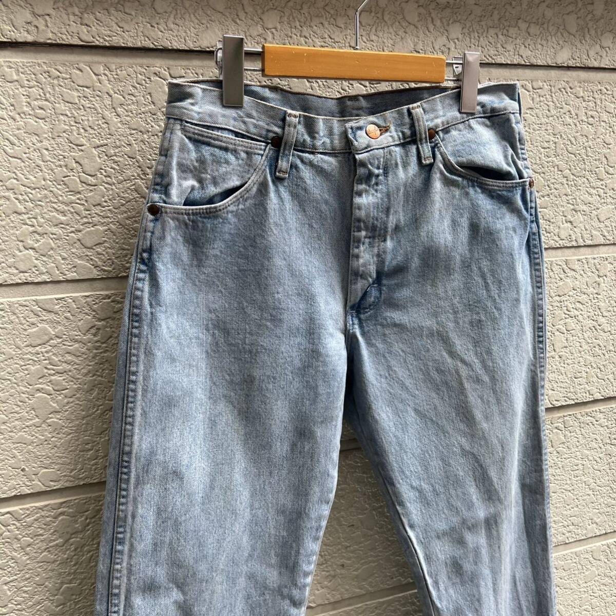 90s USA製 ラングラー デニムパンツ アイスウォッシュ ブルーデニム ジーンズ Wrangler アメリカ製 古着 vintage ヴィンテージ 33_画像3