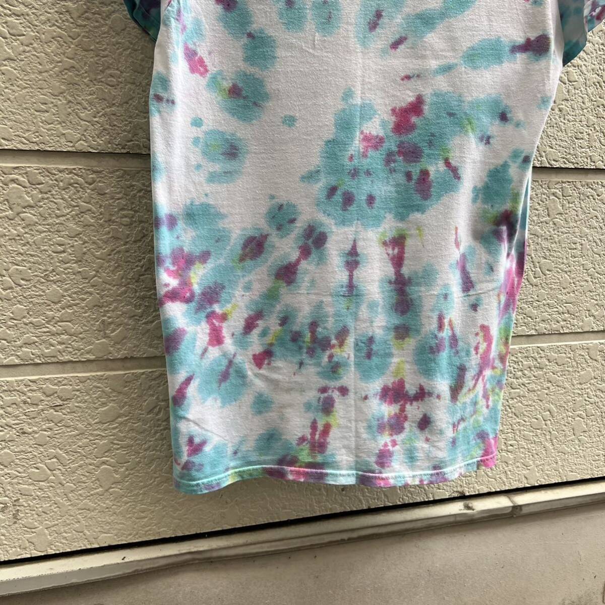 USED USA古着 タイダイ 半袖Tシャツ 総柄Tシャツ カラフル FRUIT OF THE LOOM フルーツオブザルーム アメリカ古着 vintage ヴィンテージ M_画像6