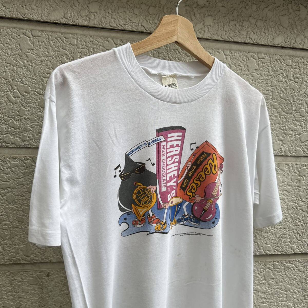 90s USA製 HERSHEY'S プリントTシャツ 半袖Tシャツ チョコレート ハーシー アメリカ製 古着 vintage ヴィンテージ Mサイズ 企業の画像4