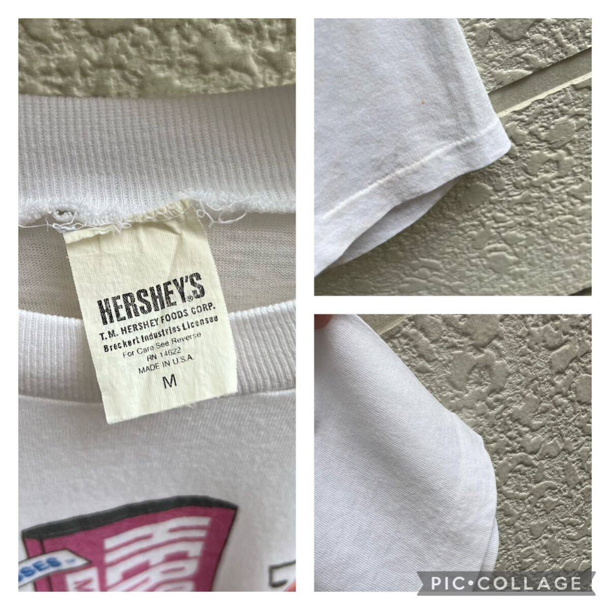 90s USA製 HERSHEY'S プリントTシャツ 半袖Tシャツ チョコレート ハーシー アメリカ製 古着 vintage ヴィンテージ Mサイズ 企業の画像7