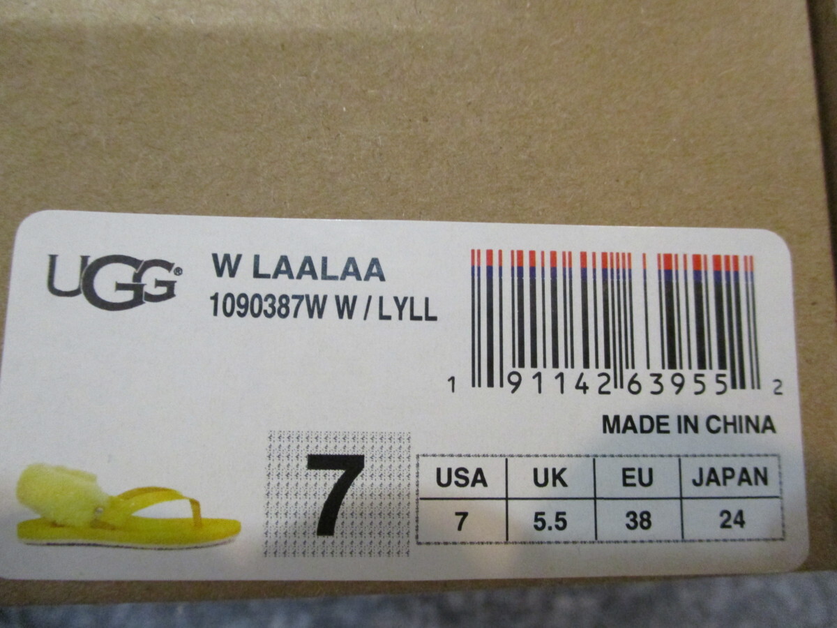 【新品未使用】UGG アグ　レディース　サンダル　LAALAA ララ　US7(24㎝)　イエロー　1090387_画像10