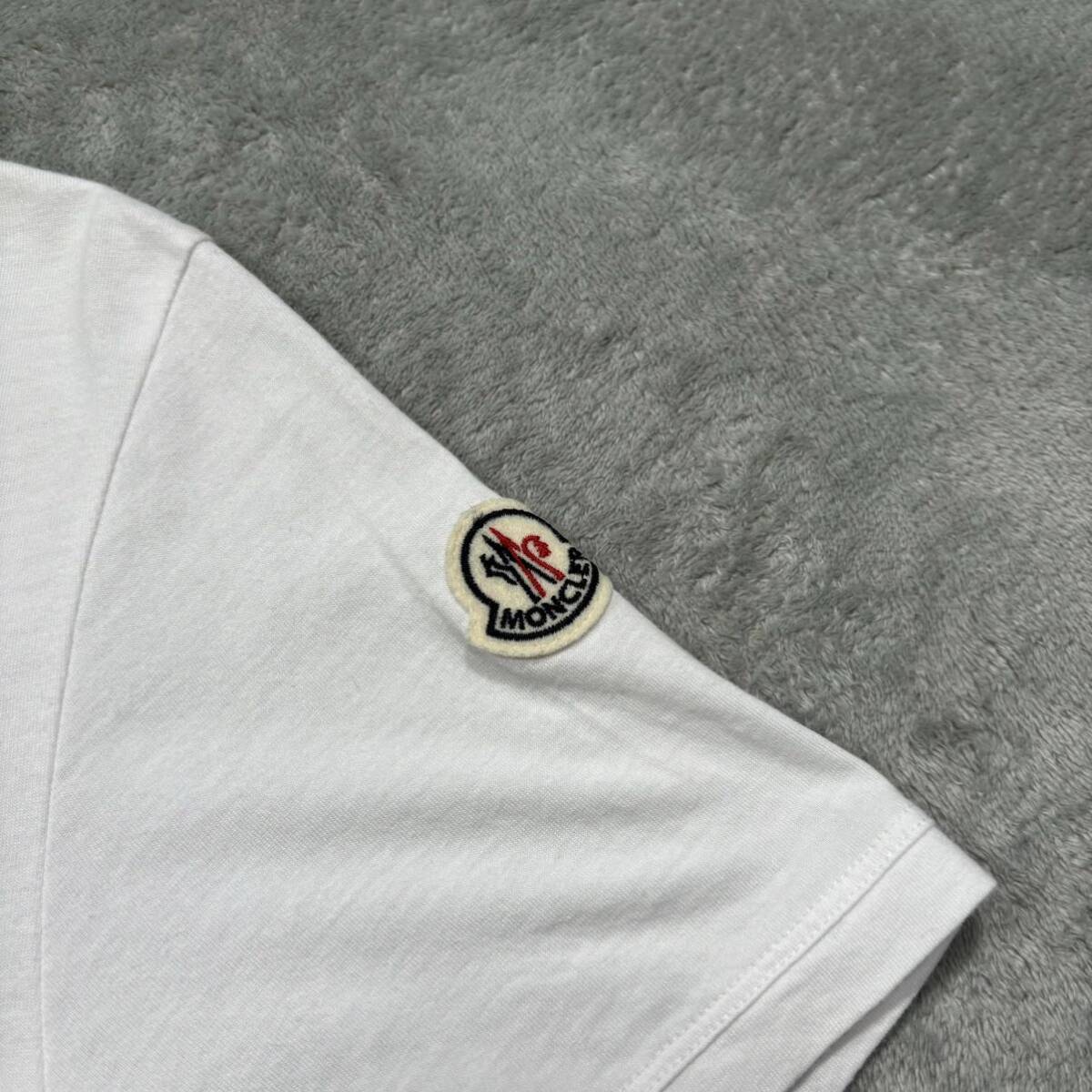 1円〜 希少 美品 MONCLER モンクレール 半袖Tシャツ スキープリント ホワイト Sサイズ の画像4