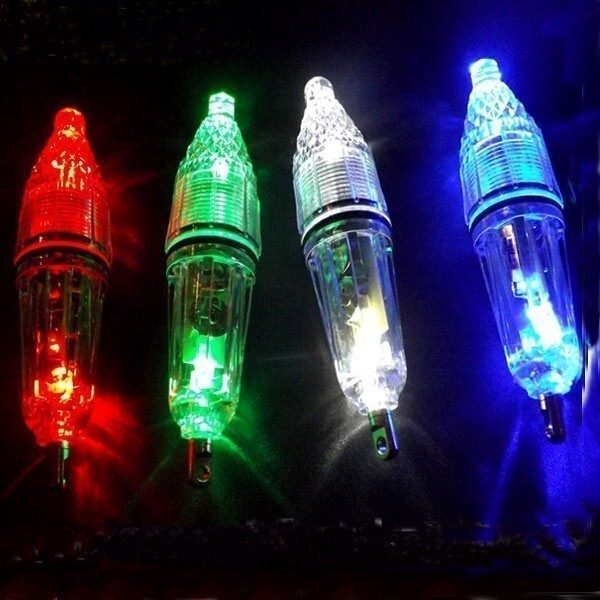 1円 水中 集魚灯 上下が光る LED水中 ライト 高輝度 4カラー 4個セット 12cm 水中ライト 夜釣り イカ アジ タチウオ イワシ 仕掛け 1oの画像1