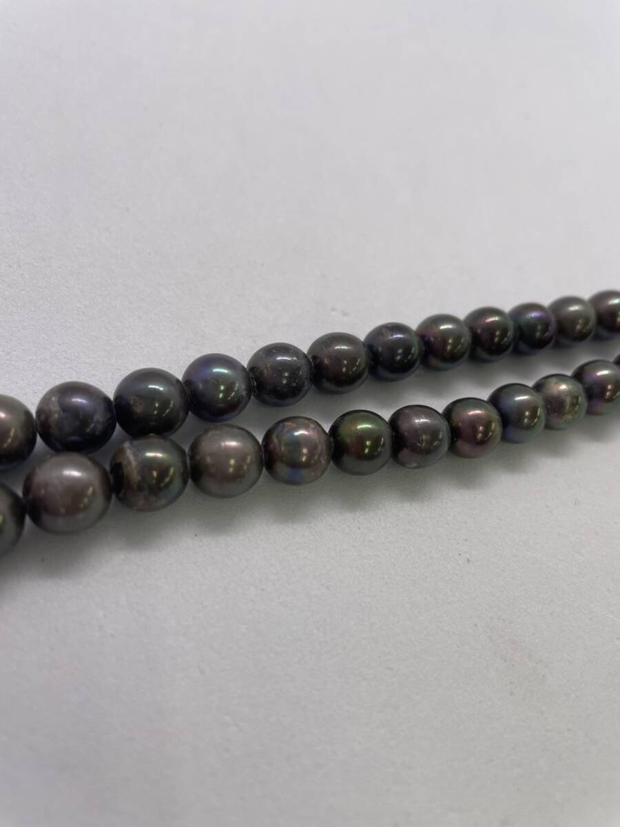 真珠 パール ネックレス 直径約8.2㎜玉 K14WG 約41.6g 24-426-1の画像2