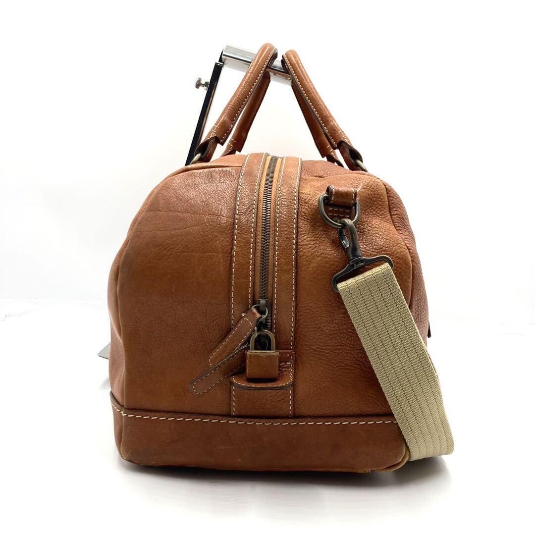 1 иен / прекрасный товар * земля магазин сумка tsuchiya портфель сумка "Boston bag" портфель путешествие сумка сумка на плечо 2way большая вместимость цветный масло nme Brown кожа 