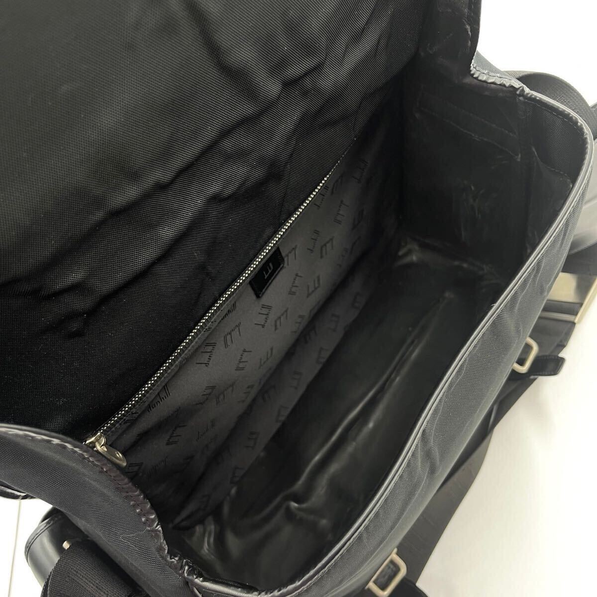1 jpy ~/ modern times model * Dunhill dunhill shoulder bag messenger bag business bag high capacity A4 storage Logo nylon black black 