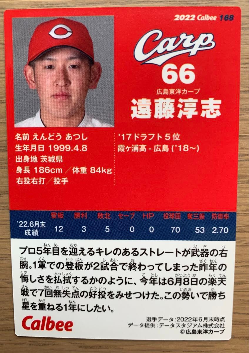 プロ野球チップスカード　広島東洋カープ