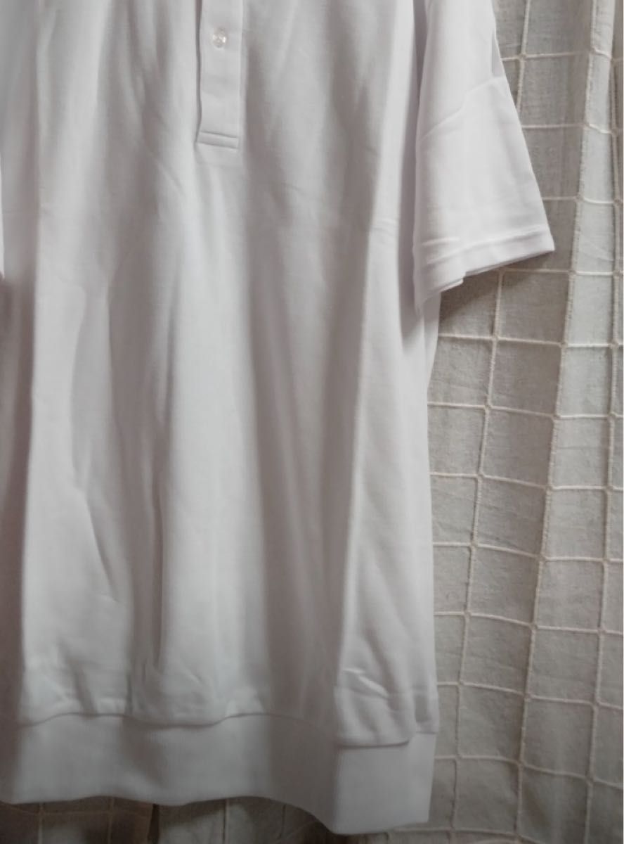 新品　5L 吸汗速乾　ヘンリーネックTシャツ　ホワイト 半袖ポロシャツ ホワイト