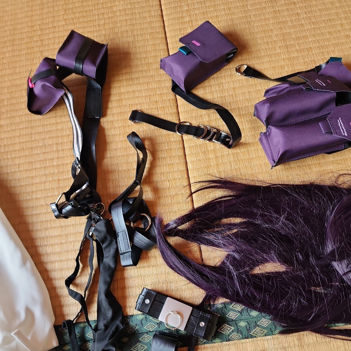 NIKKEmi - laM размер такой же и т.п. один иен старт костюмированная игра .. белый мягкость .. пальто . кожа детали аксессуары имеется чёрный фиолетовый длинный парик 
