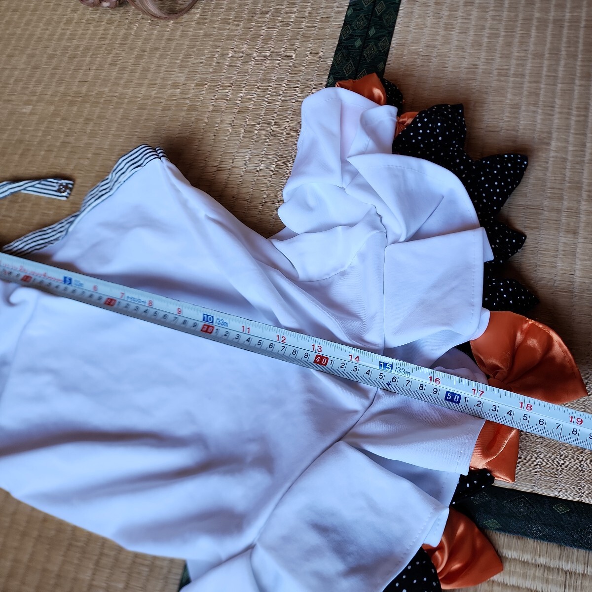 FGO/abige il One-piece swimsuit one jpy start cosplay .. swimsuit is elasticity equipped white . orange . polka dot pattern. decoration . is attached 