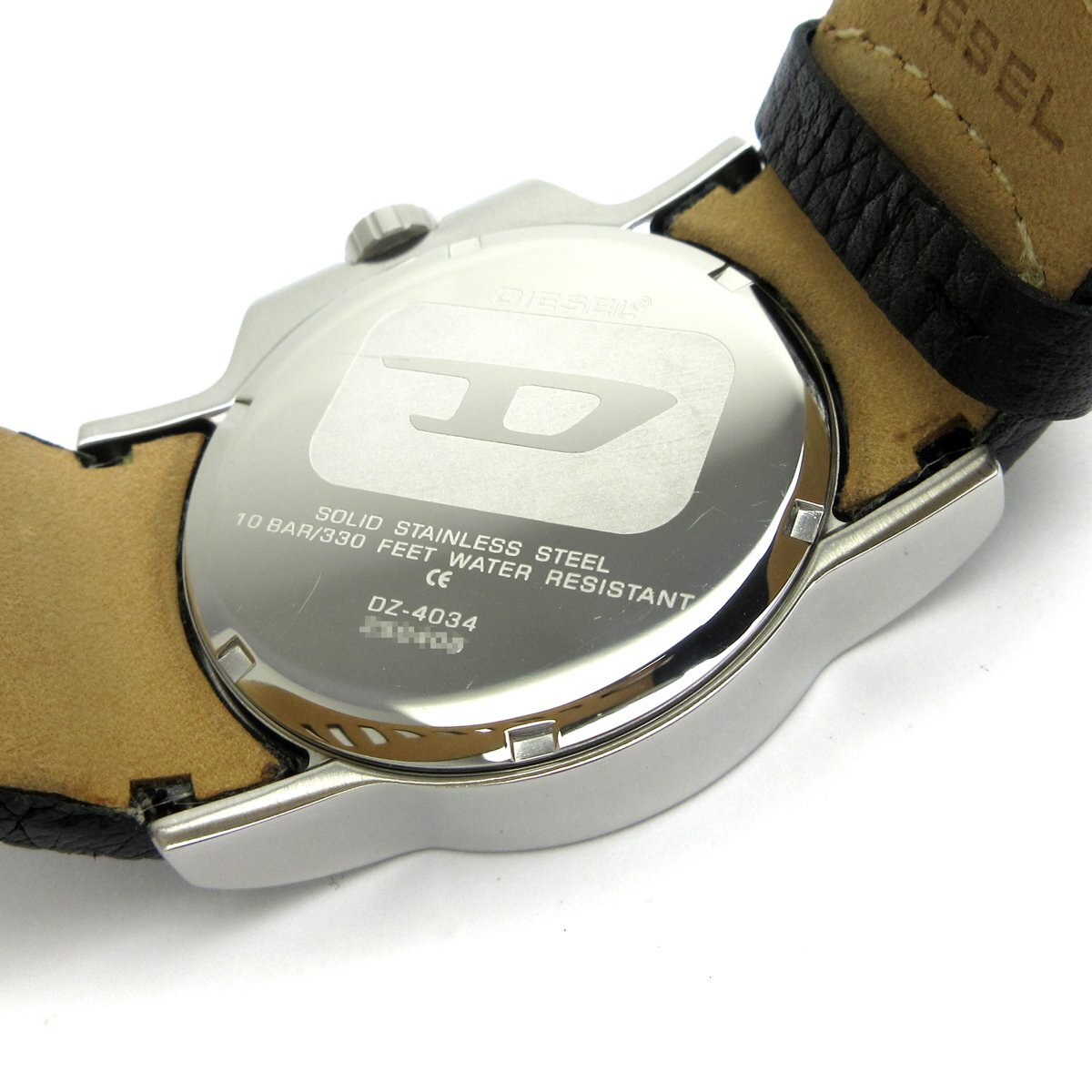  diesel day date men's leather belt yellow black DZ4034 clock DIESEL DZ-4034 black yellow quartz box operation goods 