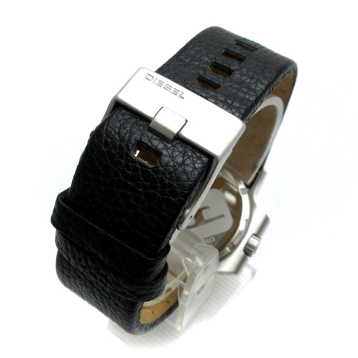  diesel day date men's leather belt yellow black DZ4034 clock DIESEL DZ-4034 black yellow quartz box operation goods 