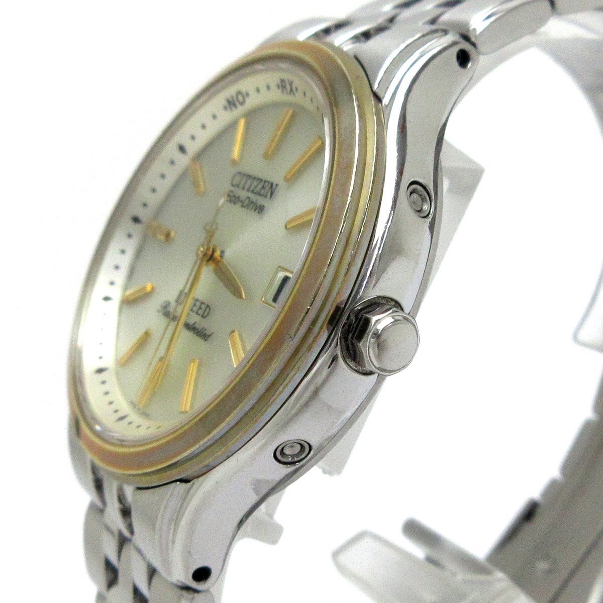 参考￥8万 １円 シチズン エクシード ソーラー電波 メンズ ゴールドコンビ H111-T013635 時計 CITIZEN EXCEED EBG74-2792 エコドライブの画像3