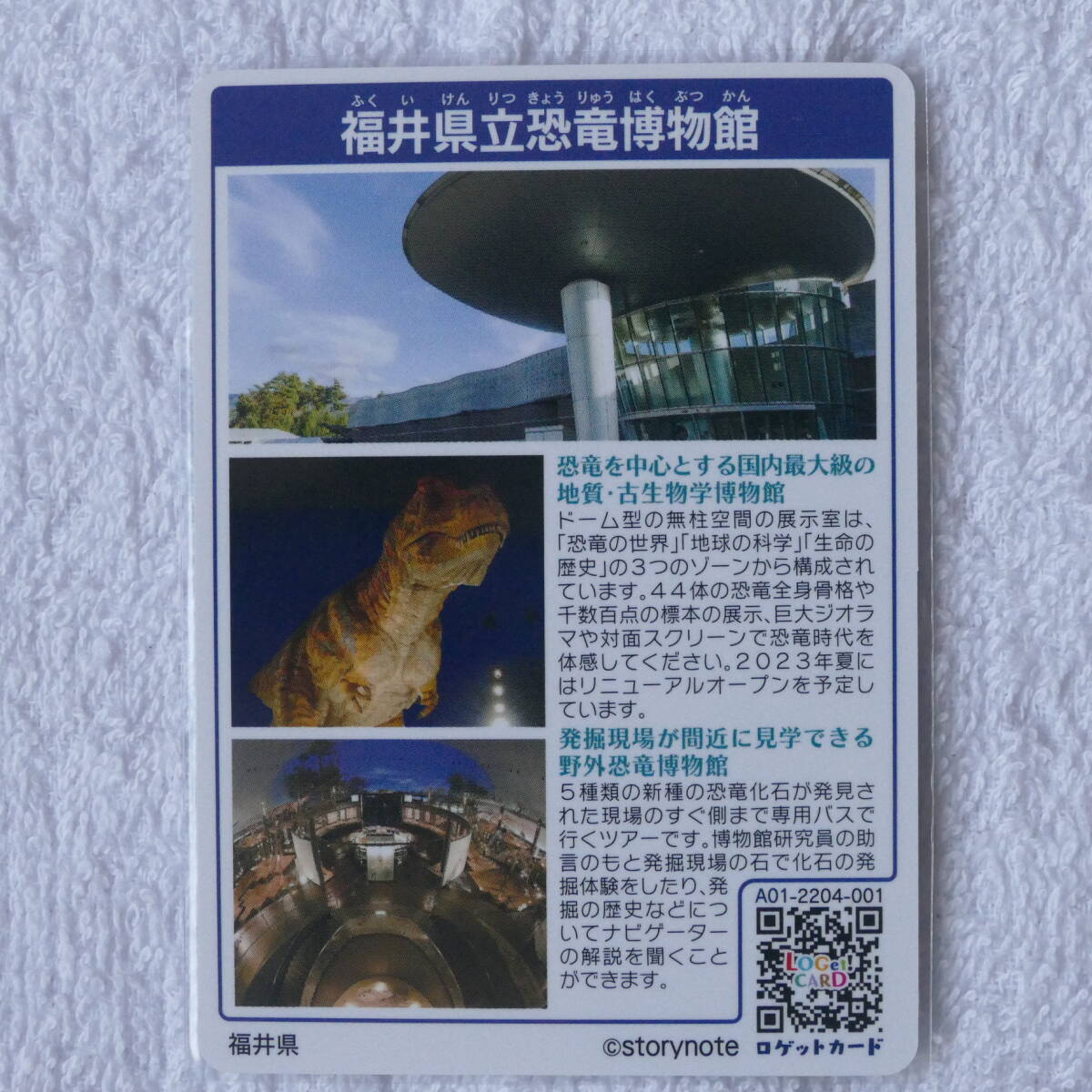 整理番号011 ロゲットカード 初期ロット001 福井県立恐竜博物館(プロモ) 初版の画像2