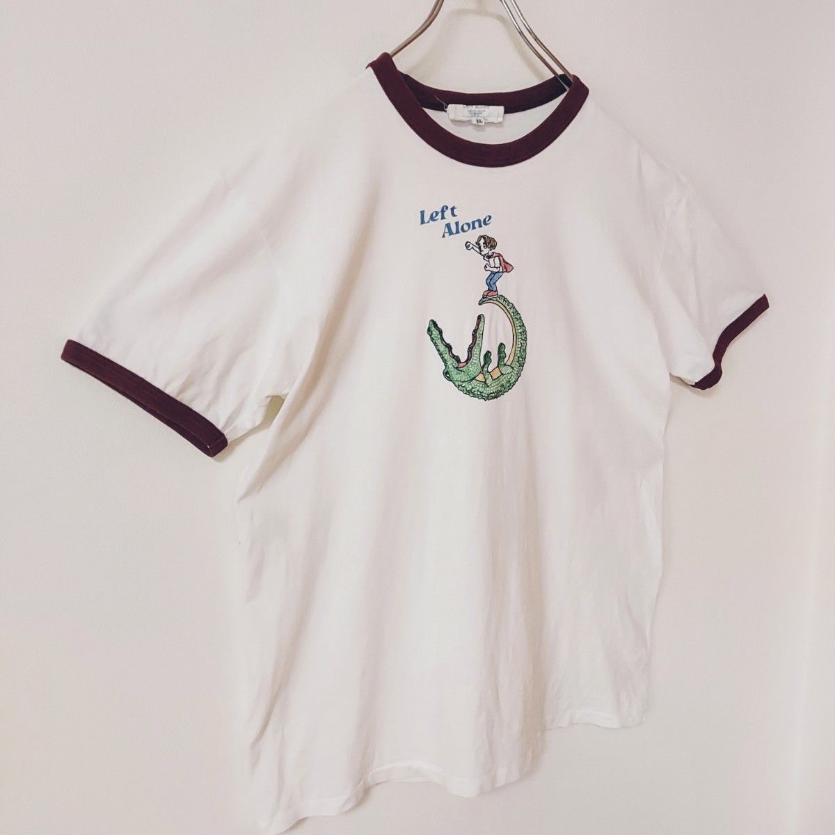 4-4【人気】リンガーTシャツ Left Alone レフトアローン刺繍 4-4【人気】リンガーTシャツ Left Alone レフトアローン刺繍