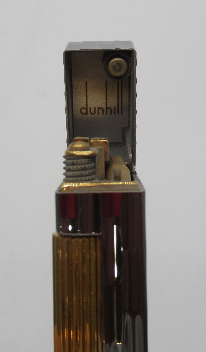 【26303】 dunhill ダンヒル ローラーガスライター dロゴ シルバー×ゴールド 箱付 送料無料_画像5