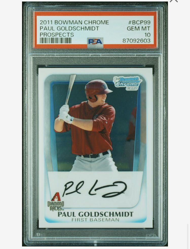 PSA10 2011 BOWMAN CHROME PROSPECTS BCP99 PAUL GOLDSCHMIDT RCの画像1