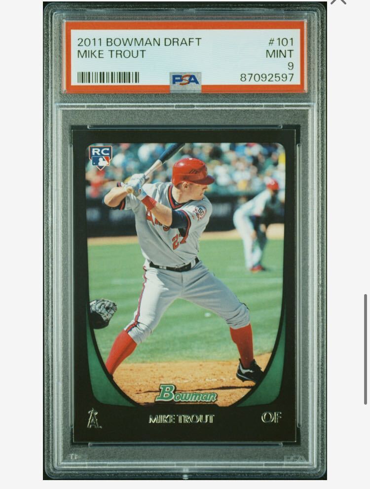 psa9 2011 BOWMAN DRAFT 101 MIKE TROUT RC エンゼルス_画像1