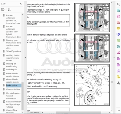 アウディ A8 4D 4H 2010-2018 ファクトリーワークショップマニュアル 配線図 整備書 ボディー関係の画像8