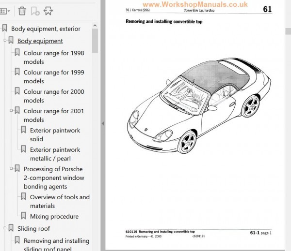 PORSCHE 911 996 （1997-2005） ワークショップマニュアル サービスリペアマニュアル 配線図 整備書の画像4