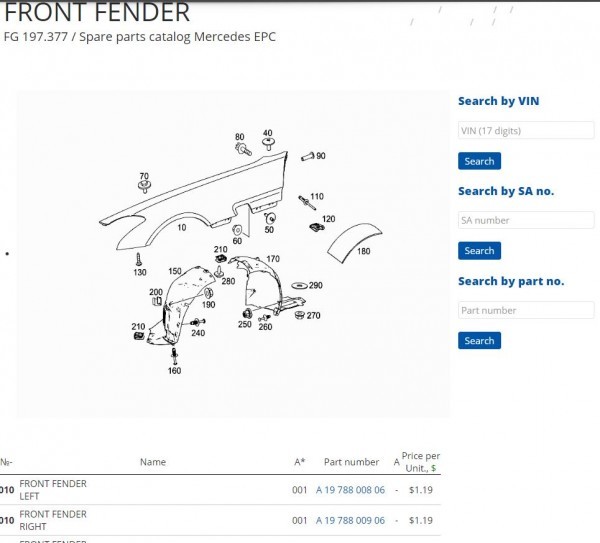 メルセデスベンツ EPC パーツリスト オンライン版 パーツマニュアル w219 w215 w216 r170 r171 r129 r230 w163 w164 w251 w126 w140 w220_画像9