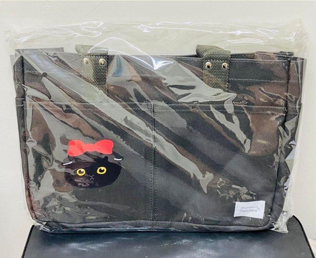 mofusand モフサンド 台湾限定 ポケット付きトートバッグ 黒猫