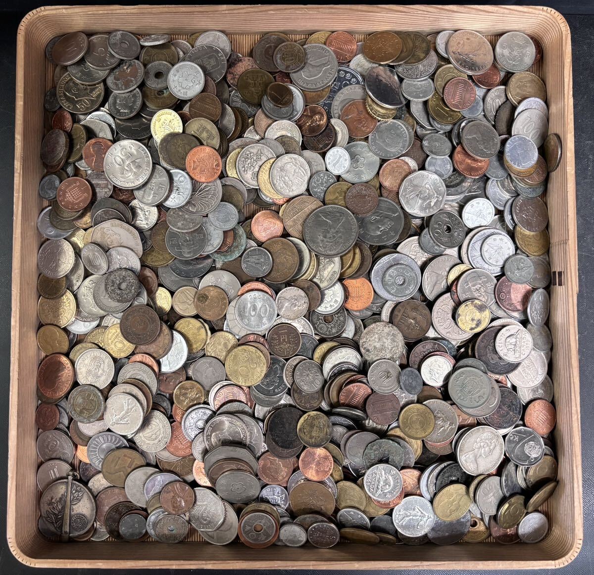 S4199 古美術 古銭 硬貨 貨幣 硬幣 外国銭 世界コイン 大量まとめ 約3.52kg アンティークの画像1