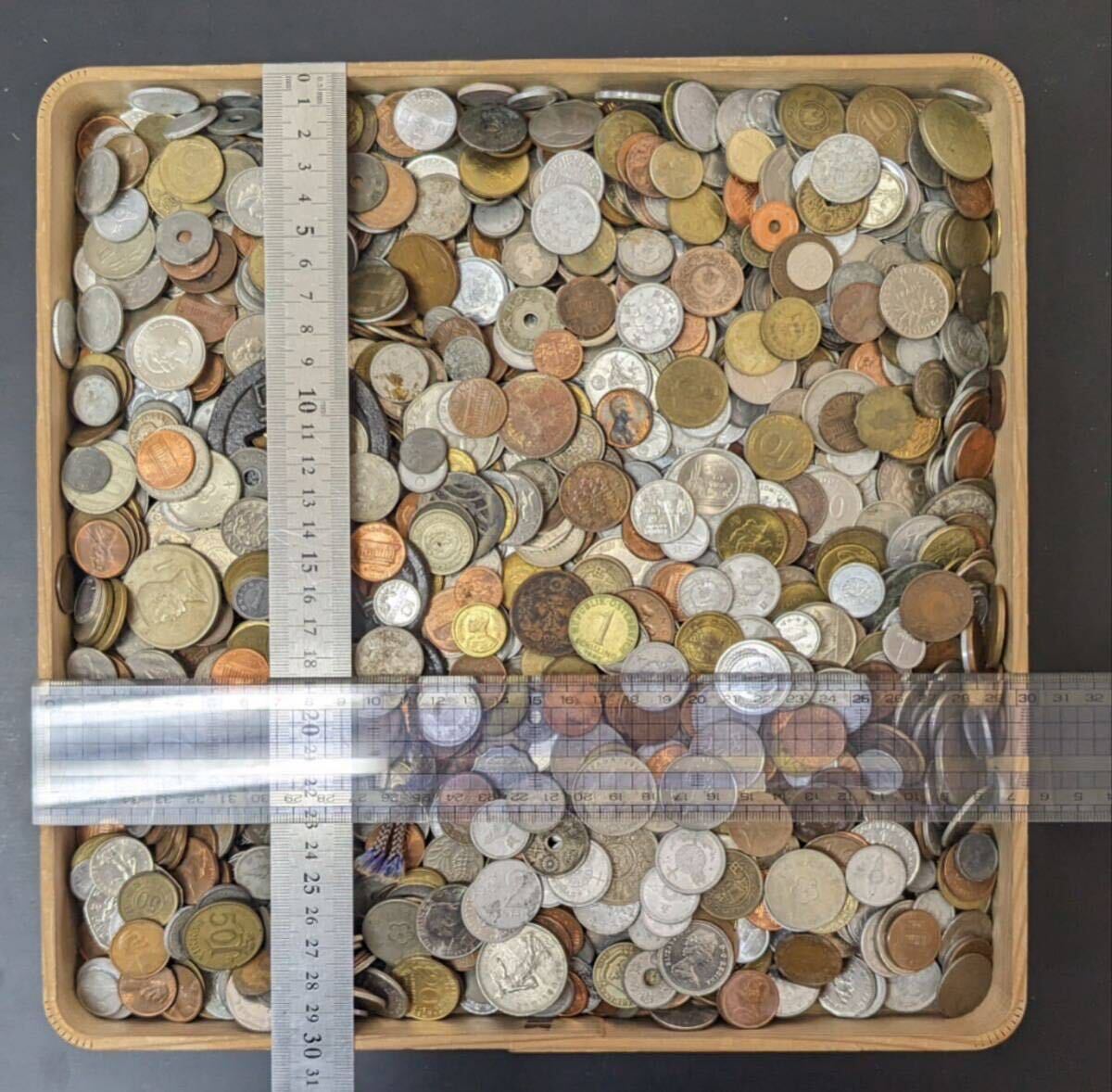 S42419 古美術 古銭 硬貨 硬幣 貨幣 外国銭 外国コイン 世界コイン 大量まとめ 約5kg アンティーク_画像2
