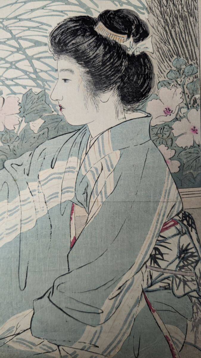 S42323 genuine work woodblock print ukiyoe .. beauty picture temple cape wide industry Queen of the Night tree version .. large size era thing 