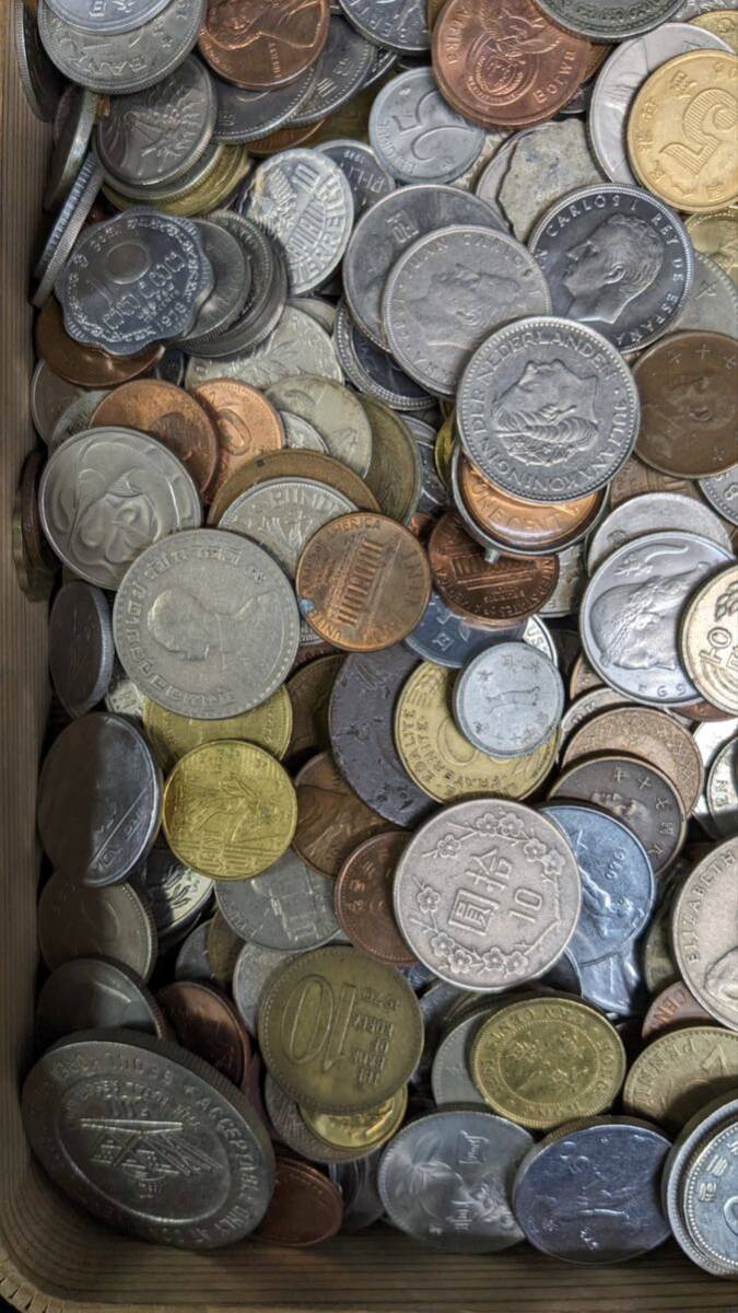 S04302 古美術 古銭 貨幣 硬貨 硬幣 外国銭 世界コイン 大量まとめ 総重量約6.45kg アンティークの画像6