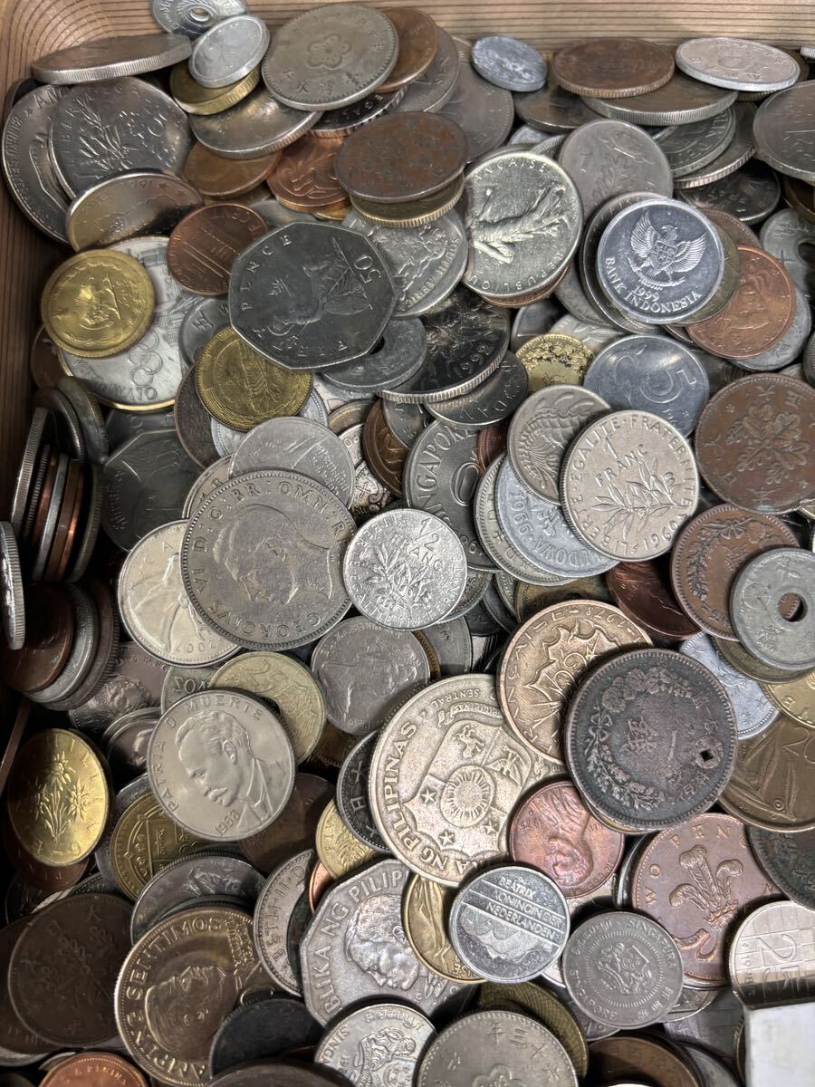 S4198 古美術 古銭 硬貨 貨幣 硬幣 外国銭 世界コイン 大量まとめ 約5.24kg アンティークの画像3