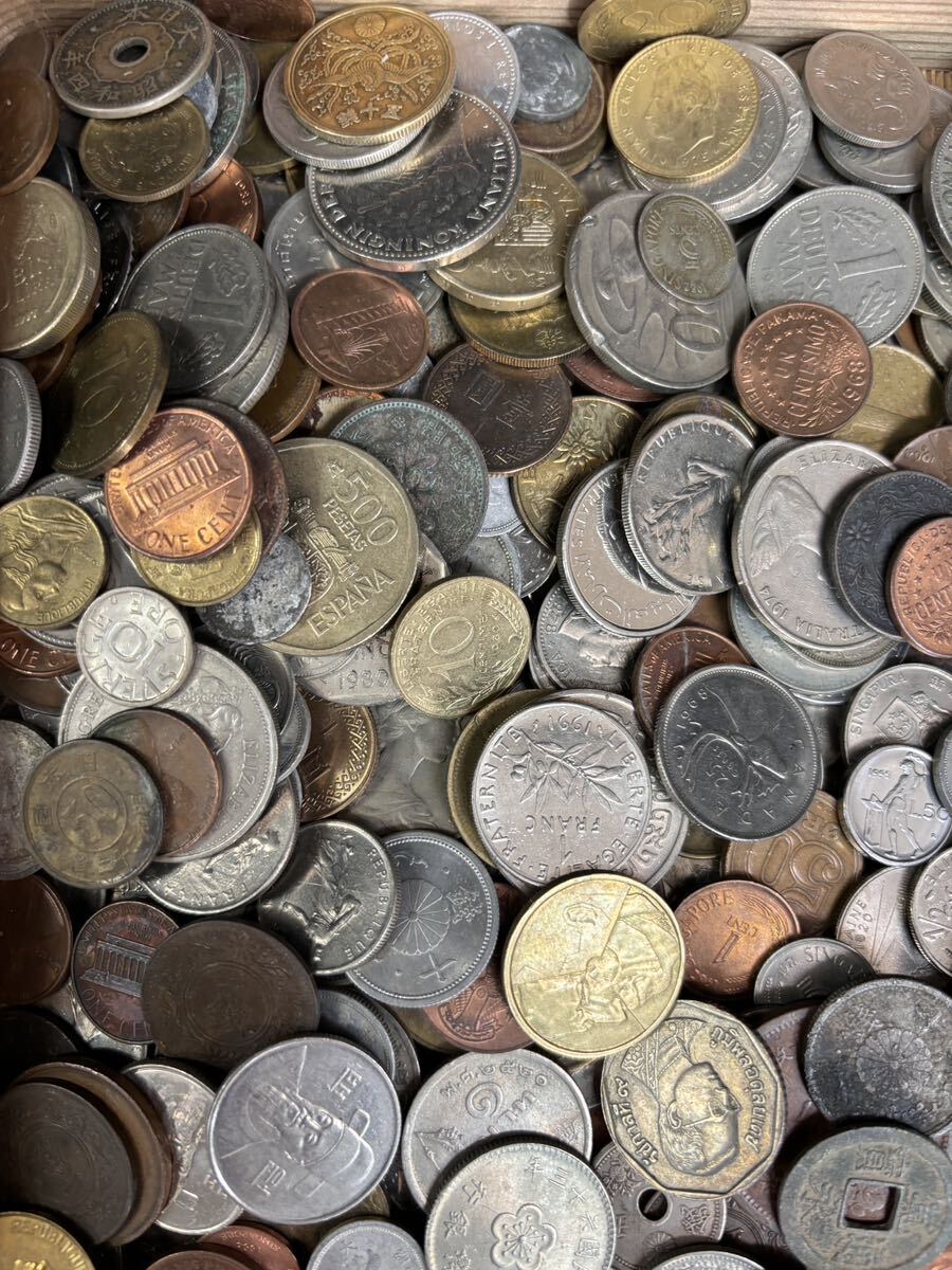 S41901 古美術 古銭 硬貨 貨幣 硬幣 外国銭 世界コイン 大量まとめ 約5.06kg アンティークの画像3