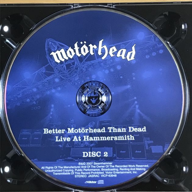 帯付国内盤 2CD Motorhead:モーターヘッド / ベター・モーターヘッド・ザン・デッド ライヴ・アット・ハマースミスの画像6