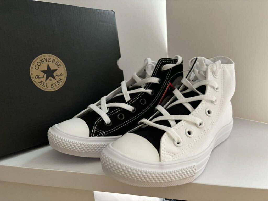 ABCマート限定 CONVERSE ALLSTAR LIGHT HI 白黒 バイカラー 24.5cm コンバース オールスター スニーカー ハイカット モノトーン_画像1