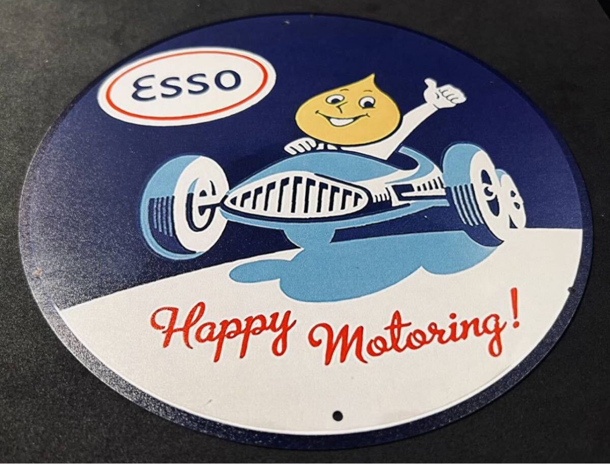 ★ ESSO Happy Motoring エッソ ハッピーモータリング サークル看板 レトロ調★_画像2