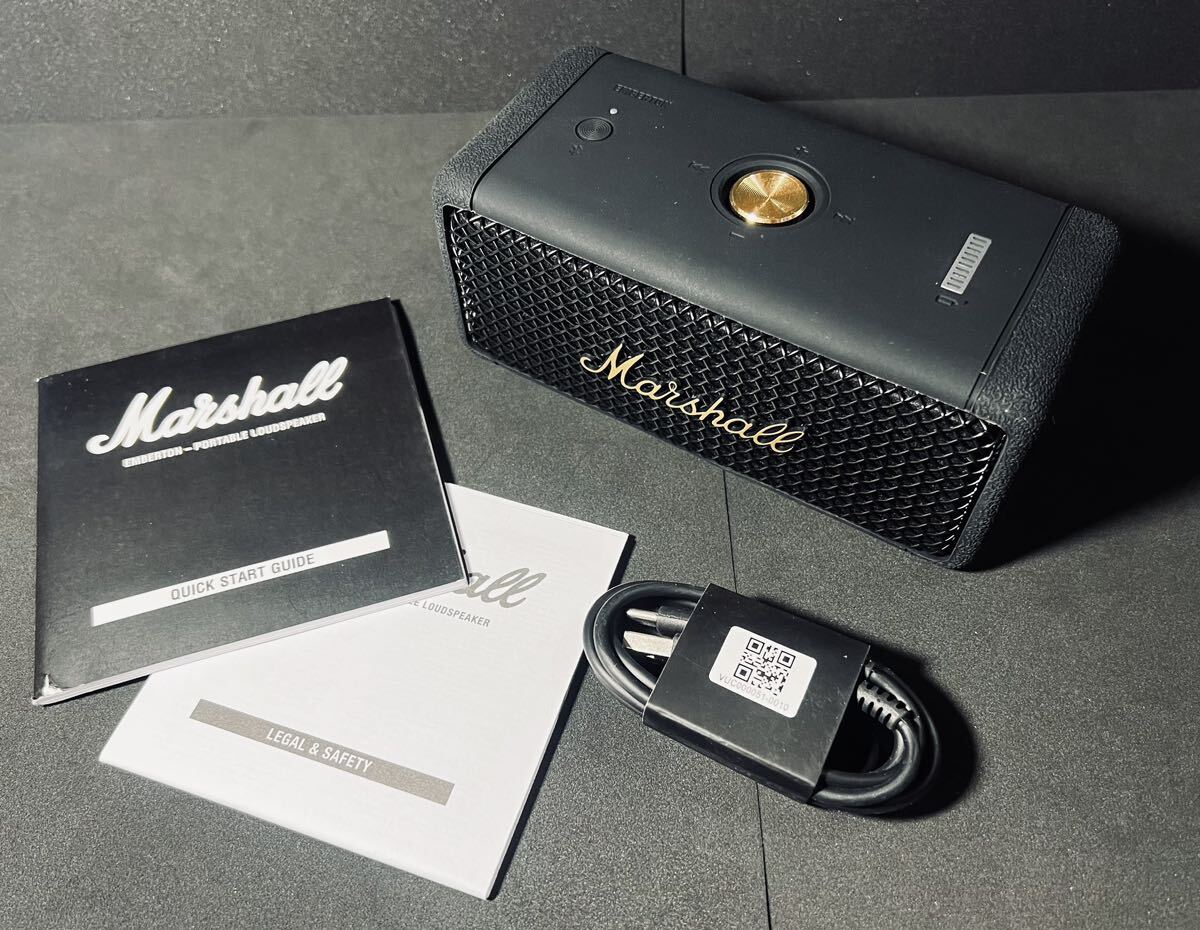 ★Marshall EMBERTON BLACK&BRASS Bluetooth スピーカー マーシャル エンバートン ブルートゥース 防水 IPX7 【新品未使用】★の画像7