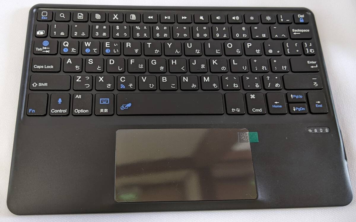 【1円出品】Rucceko タッチパッド搭載 Bluetooth5.2キーボード iPad/iPhone対応 ブラック スマホタブレットスタンド付きの画像1
